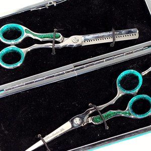 Professional Hair Cutting & Hair Thinning Scissors Set with Razor Edge Blades